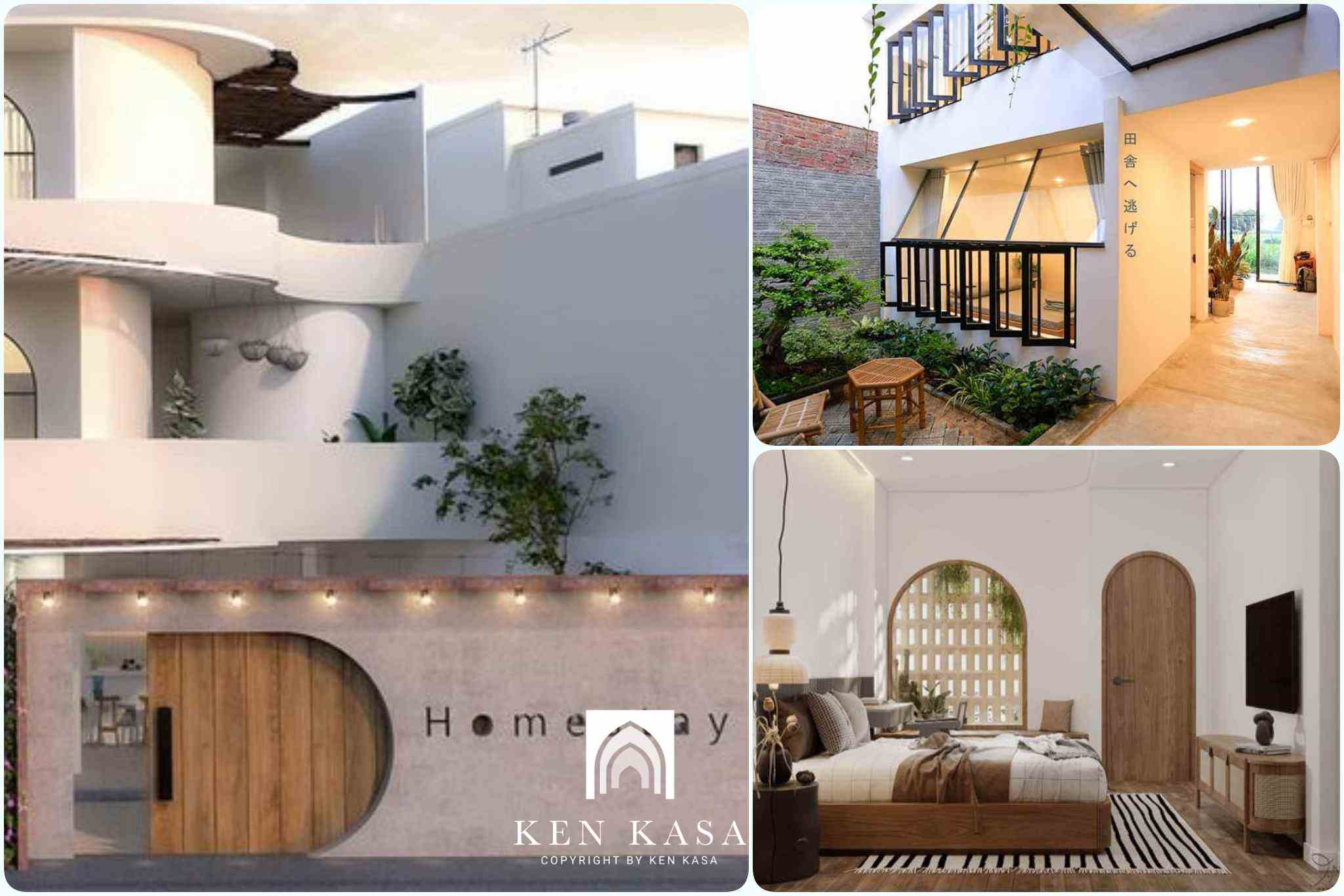 Thiết kế mặt tiền khi thiết kế homestay nhà ống 